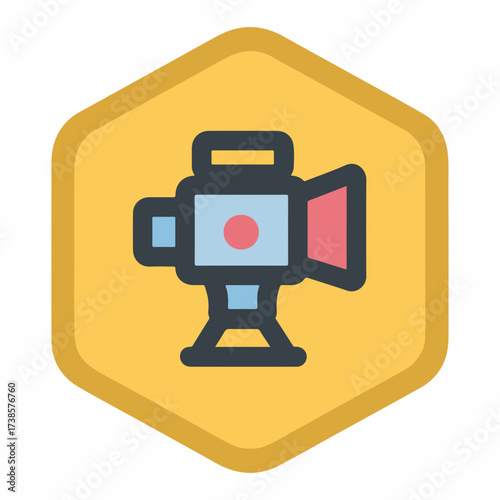 Video Camera Icon in Duotone Style