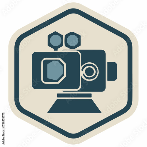 Modern Video Camera Pictogram Design