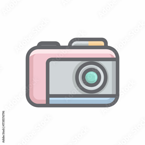 Minimalist Video Camera Symbol in Pastel
