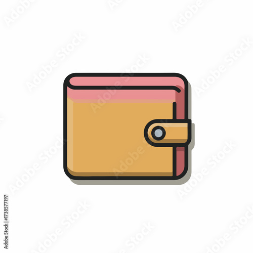 Minimalist Wallet Flat Design Pouch Icon