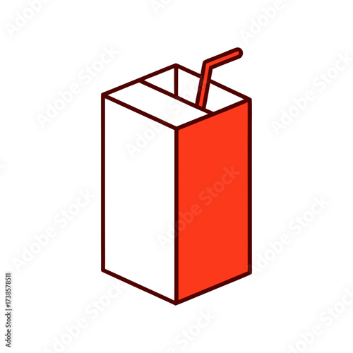 vector illustration of a milk box