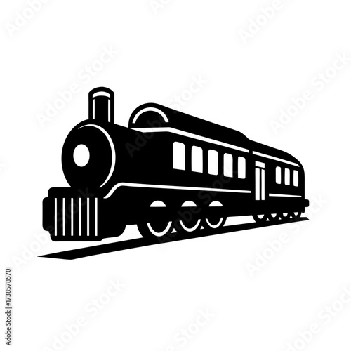 vector of a old train locomotive