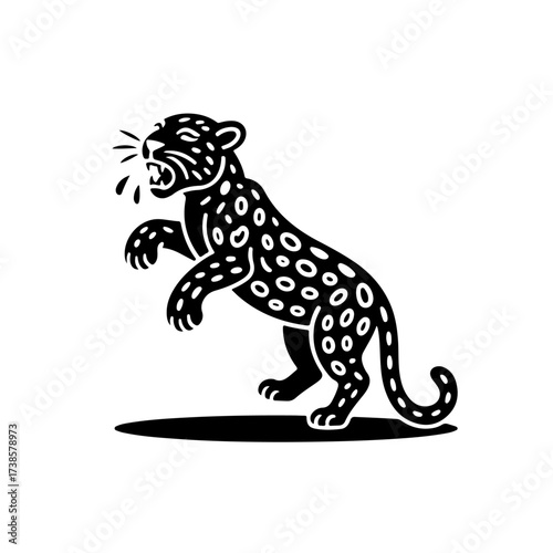 Fierce Jaguar Power Symbol Illustration