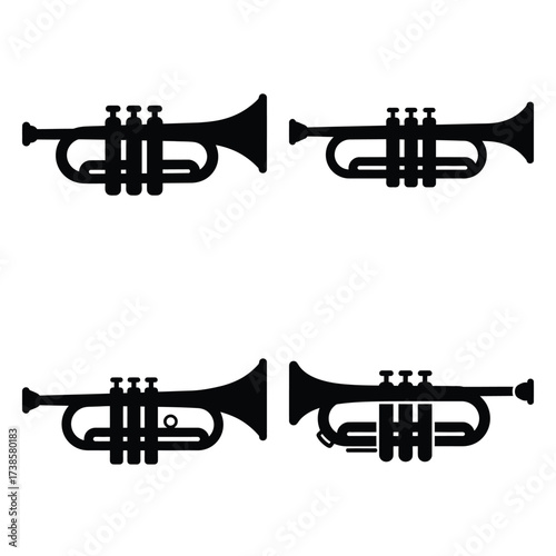 trumpet Icon set Vector Art, Icons and Graphics