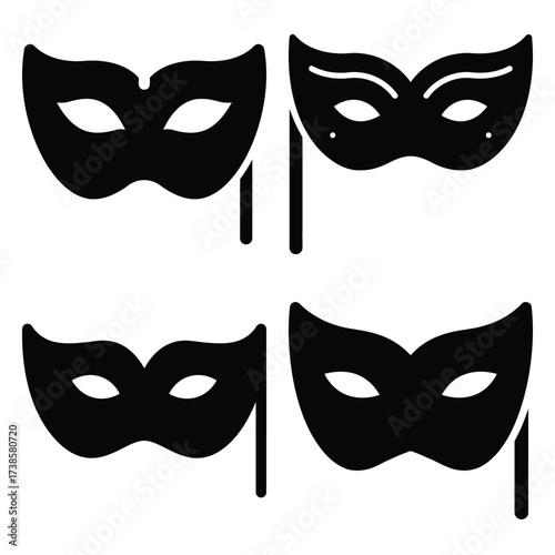 celebration mask Icon set Vector Art, Icons and Graphics