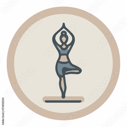 Minimalist Yoga Pose Icon Design