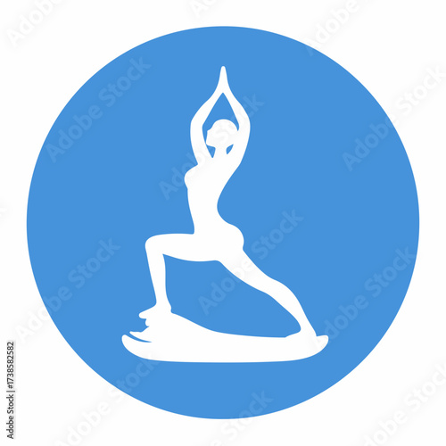 Minimal Yoga Pose Glyph Icon Design