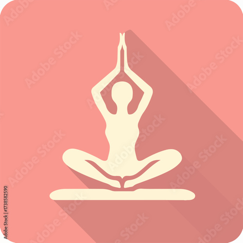 Serene Yoga Pose Icon in Flat Design