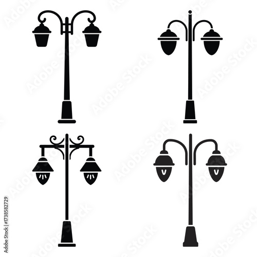 new year street Icon set Vector Art, Icons and Graphics