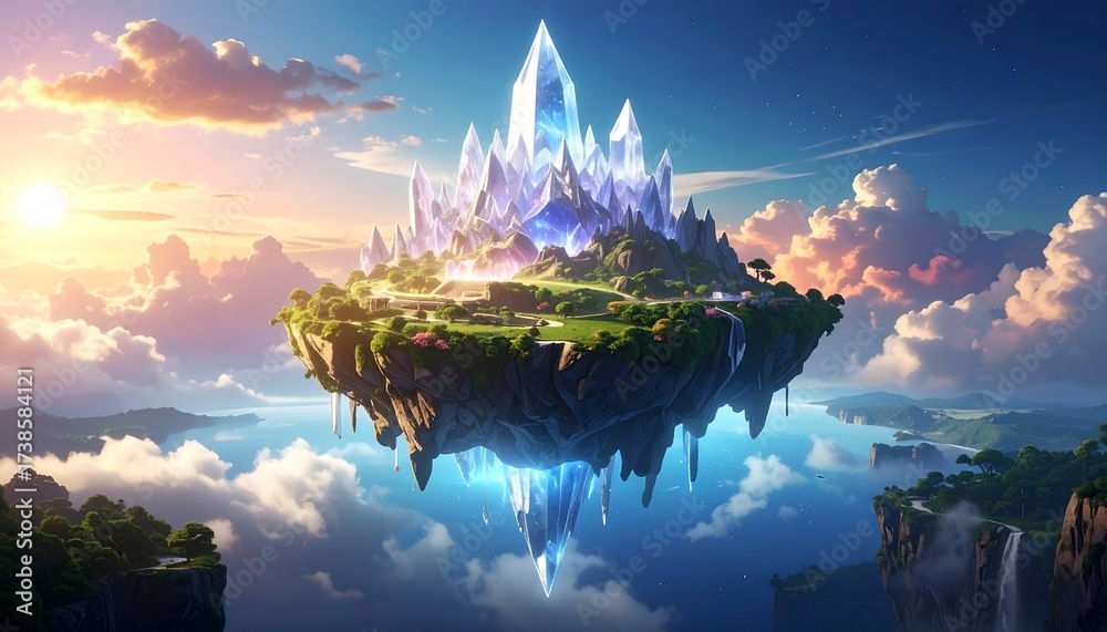 Obraz premium Enchanted glowing forest where trees shimmer with luminous dust, surreal magical DESIGN landscape.