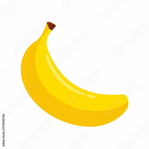 Minimal Banana Icon in Flat Vector Style