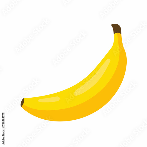 Minimalist Banana Icon in Flat Vector Style