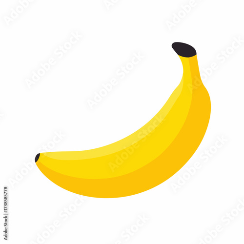 Minimalistic Banana Flat Vector Icon Design
