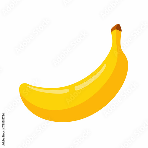 Minimalistic Banana Illustration in Flat Vector Style