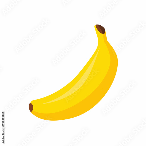 Sleek Banana Icon in Flat Vector Style