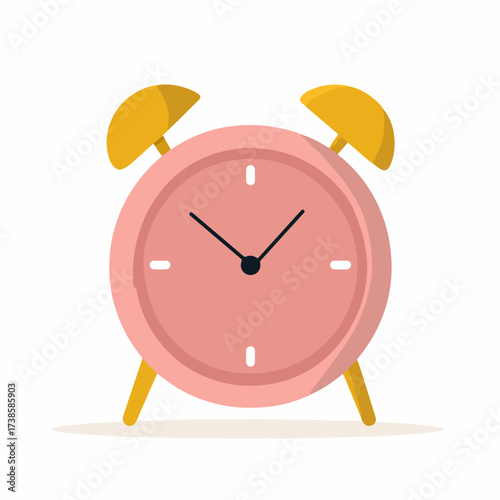 Minimalist Alarm Clock Flat Vector Icon