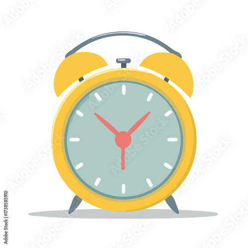 Simple alarm clock icon in flat design