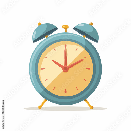 Minimalist Alarm Clock Icon in Flat Design
