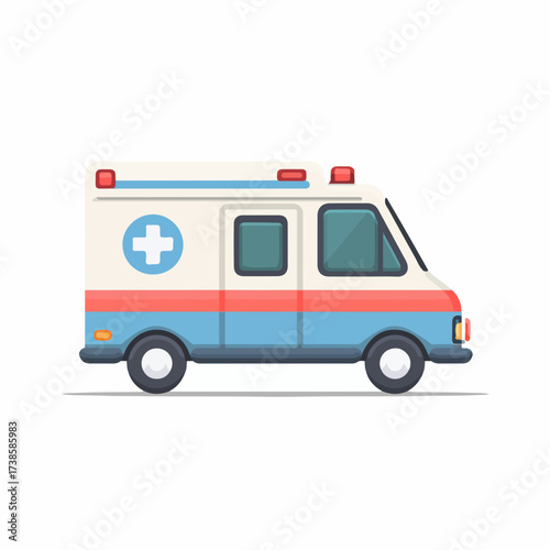 Wallpaper Mural Emergency Ambulance Icon in Bold Flat Vector Style Torontodigital.ca