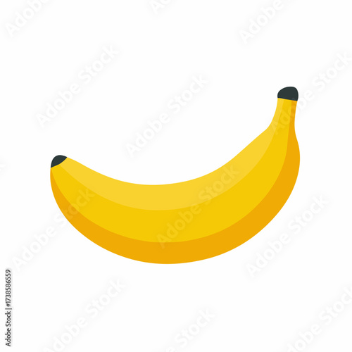 Sleek Banana Icon in Flat Vector Style