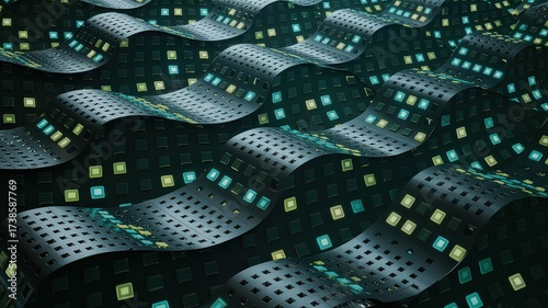 Abstract Digital Waves Flowing Data Network Background