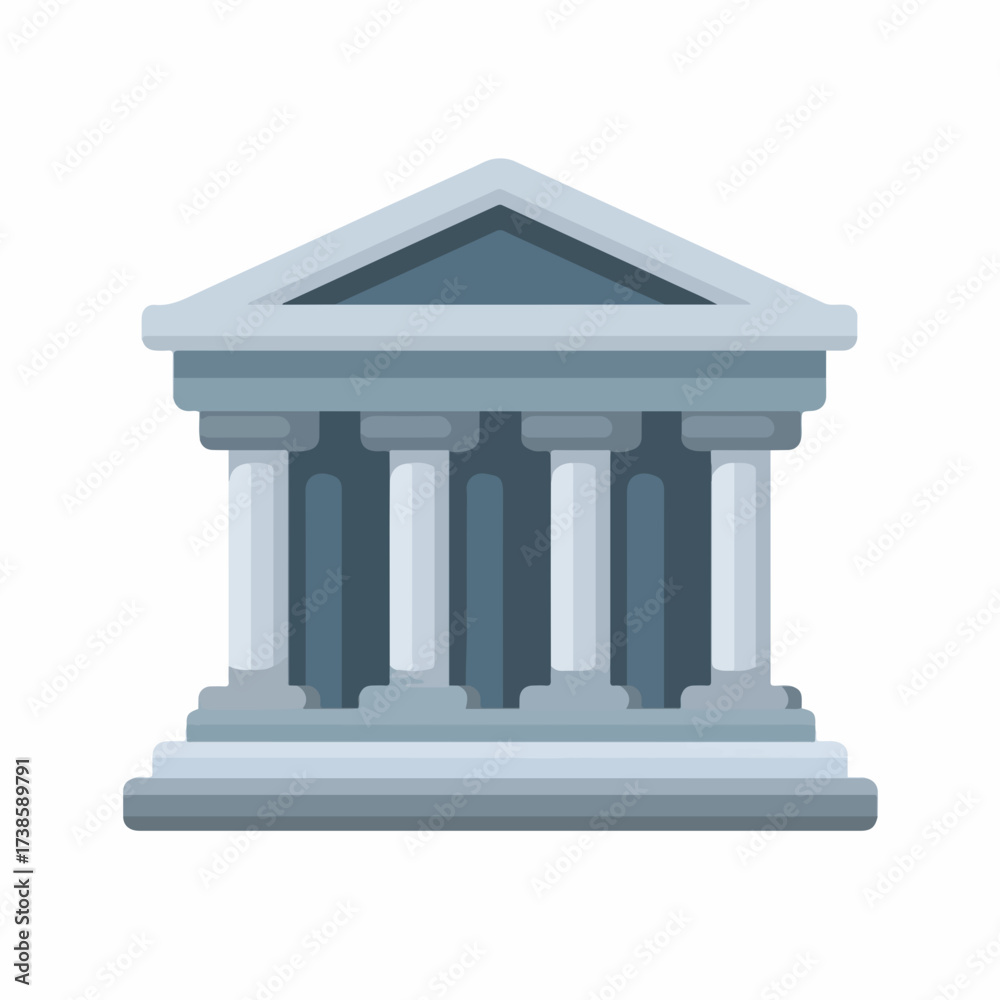 Fototapeta premium Simple Bank Icon in Flat Style