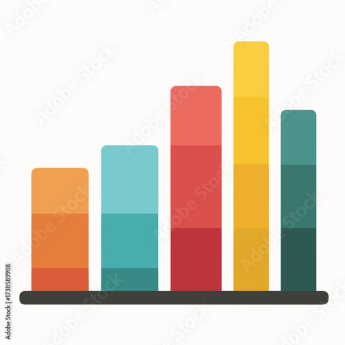 Illustration of filled bar chart icon