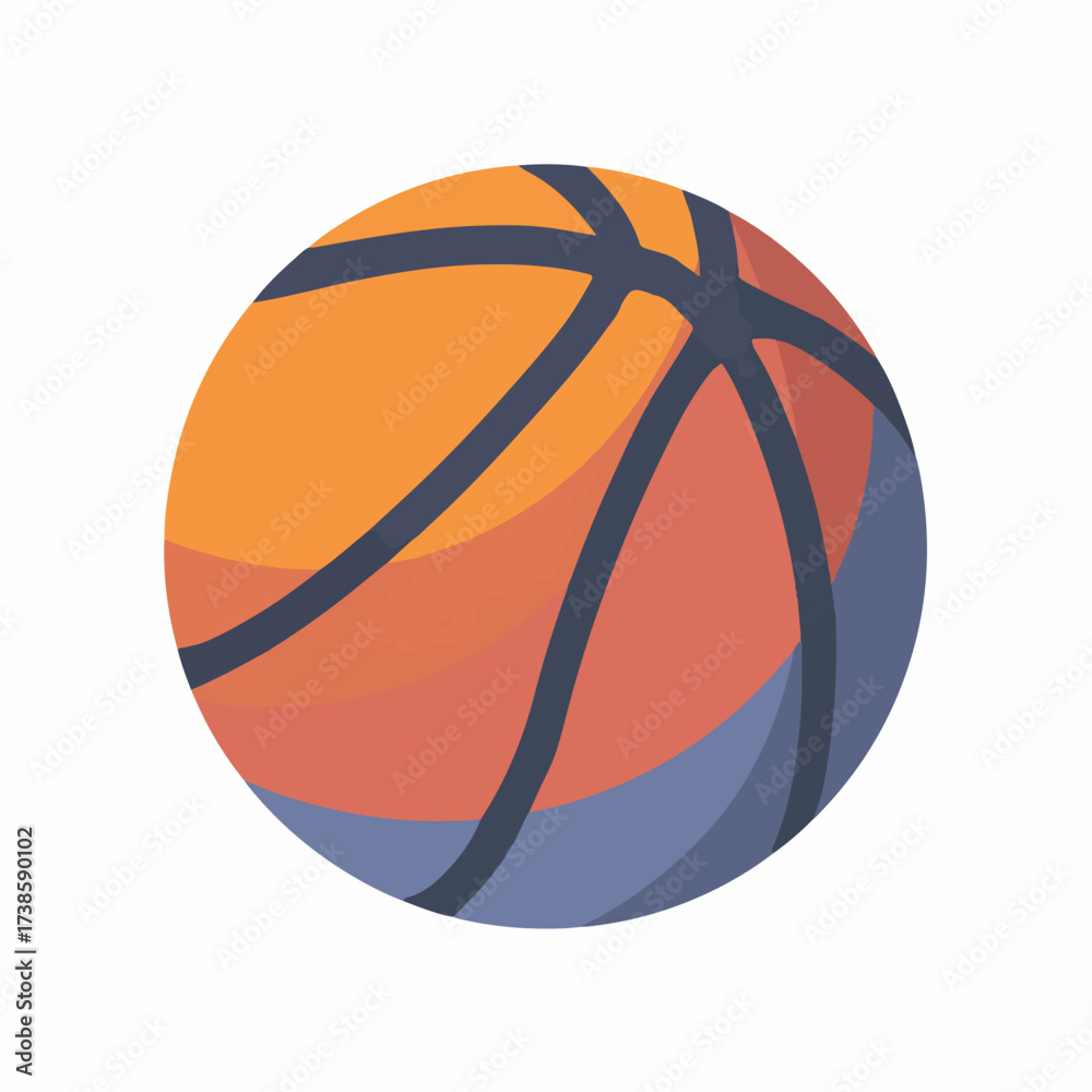 Fototapeta premium Basketball Flat Vector Icon Illustration Design