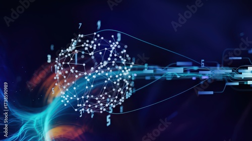Digital Network Flow and Data Connectivity Abstract Design