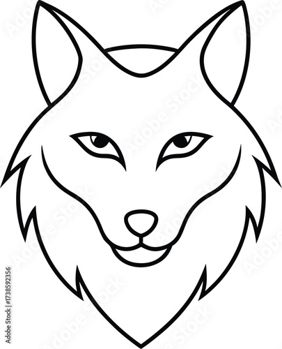 Wild wolf and fox animal head vector illustration for tattoo or mascot drawing