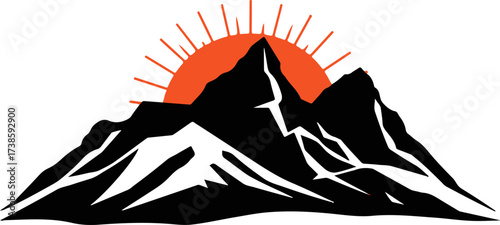 Extreme Hiker Mountain Vector