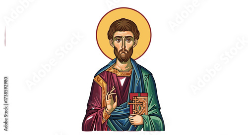 Divine Icon: A serene depiction of a religious figure, radiating a sense of peace and spiritual contemplation. The image is a testament to faith and devotion.