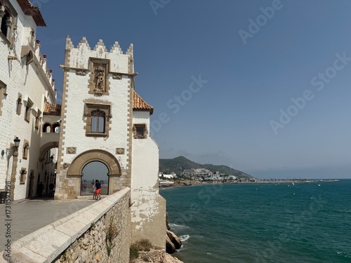 view of the old town of Sitges, Spain