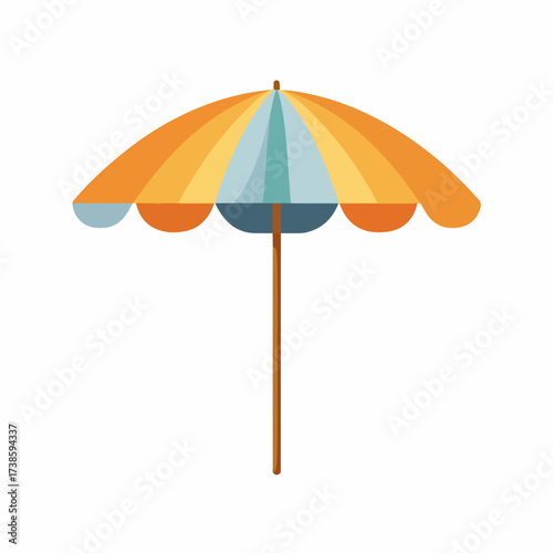 Illustration of Beach Umbrella in Flat Style