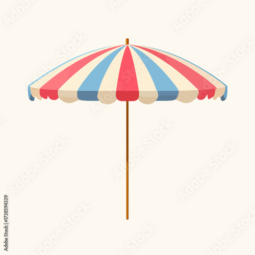 Beach Umbrella Vector Icon in Flat Style