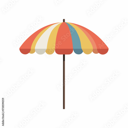Minimalistic Beach Umbrella Icon in Flat Design