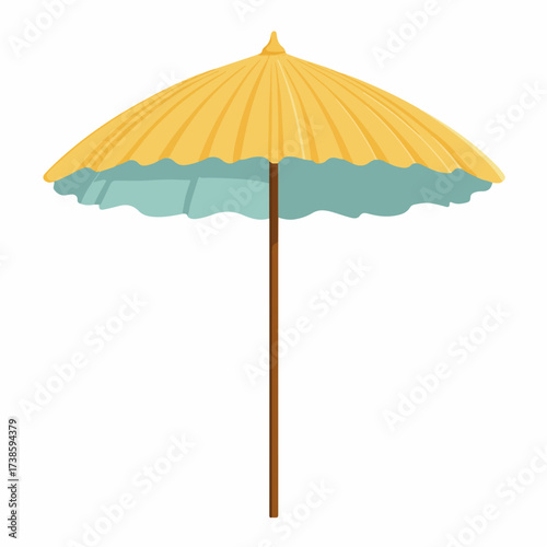 Minimal Beach Umbrella Vector Icon Design