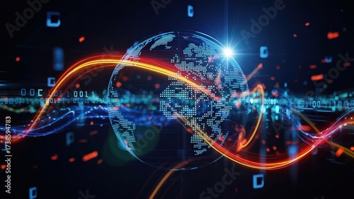Global Data Network Digital Connectivity and Technology Flow