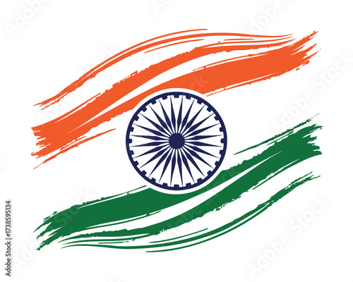 Indian Flag Abstract Brush Strokes Tricolor Symbol of Independence Day Republic Day Celebrations National Identity