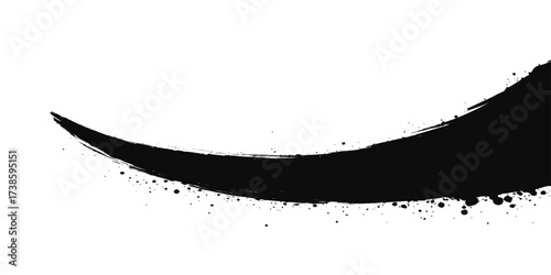 Black and white vector illustration of a woman in an ink splash and grunge paint silhouette design