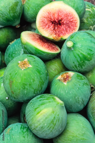 Fig (Ficus carica), Moraceae. Edible fruit, syconium, plant cultivated for food purposes