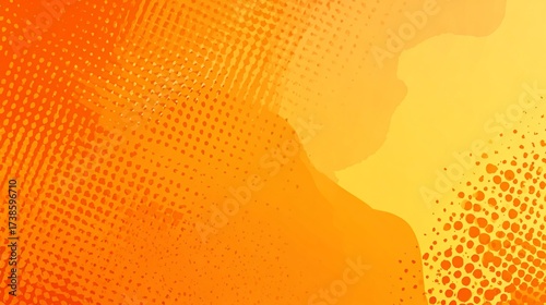 Abstract orange and yellow gradient background with halftone effect, for design and decoration
