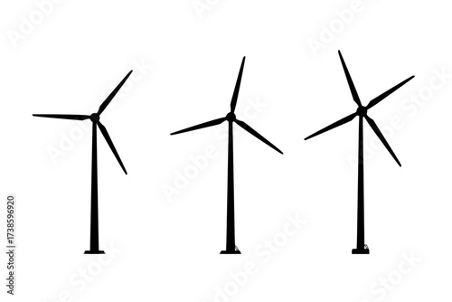 Black Vector Silhouette: Single Wind Turbine (Terra Futura Energy)	