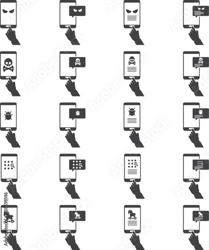 Malware icon set