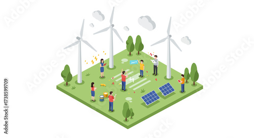 Renewable energy collaboration in an isometric greenfield setting