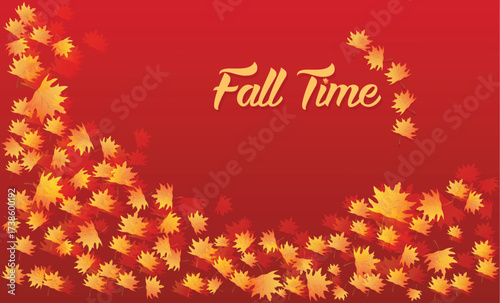 Fall Time Autumnal Imagery with Falling Maple Leaves