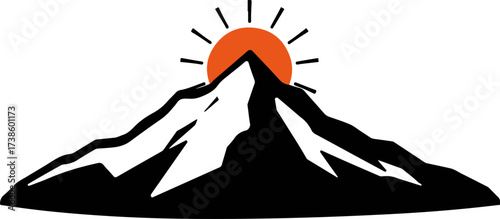 Modern App Icon: Mountain Silhouette