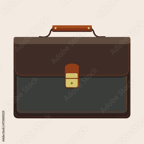 Sleek Briefcase Icon in Flat Style