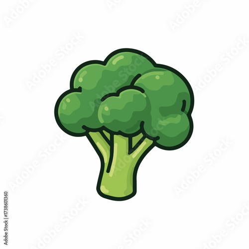 Simple Broccoli Icon in Flat Design