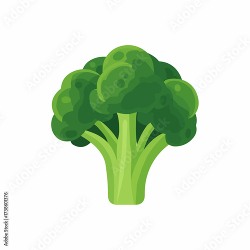 Nutritious Broccoli Flat Vector Icon Design